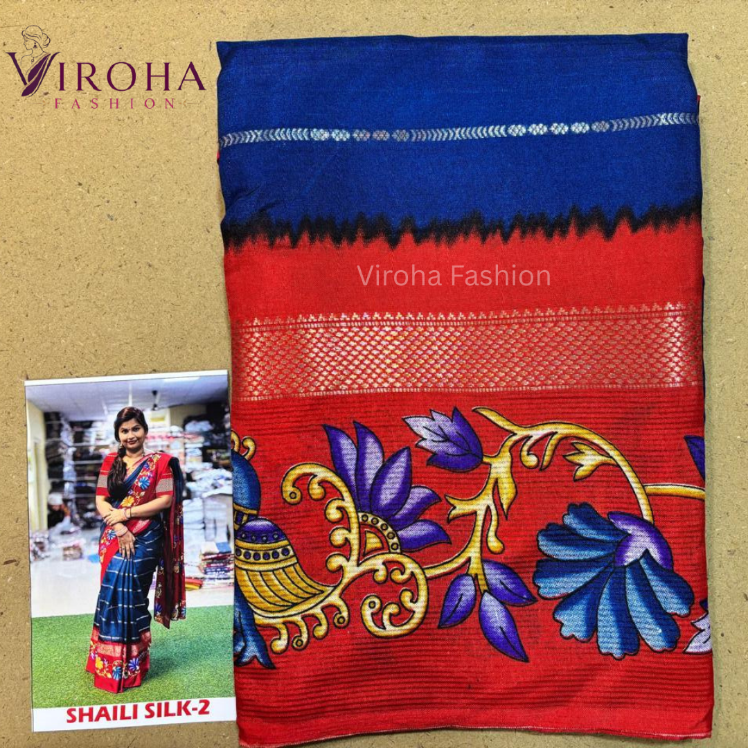 Printed Daily Wear Pure Cotton Saree (Multicolor)