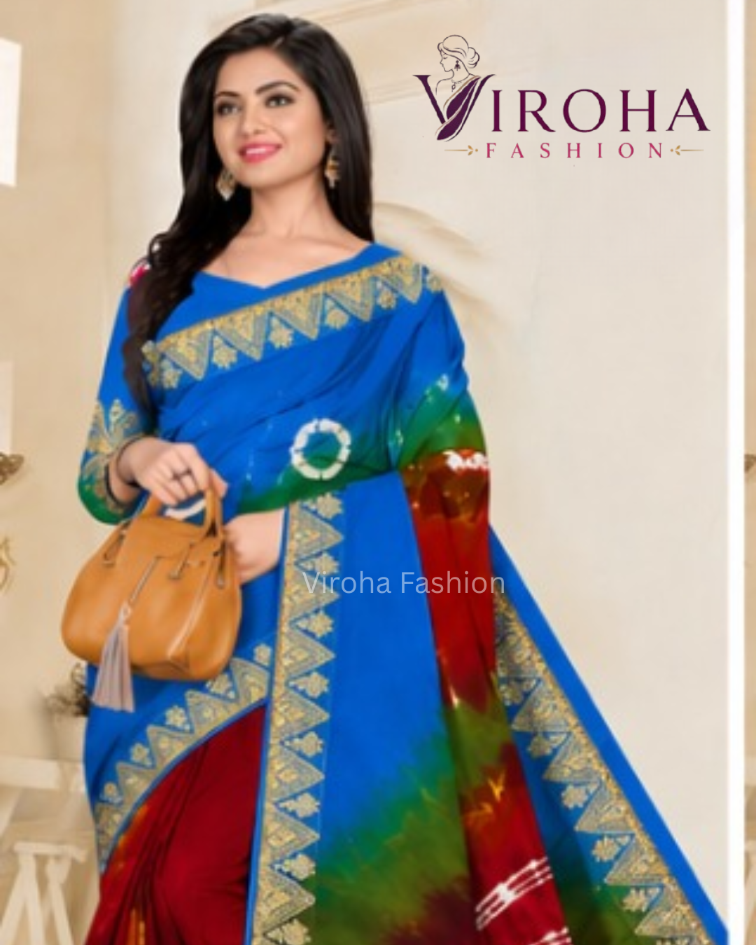 Rangoli Mull Mull Saree(Multicolor)
