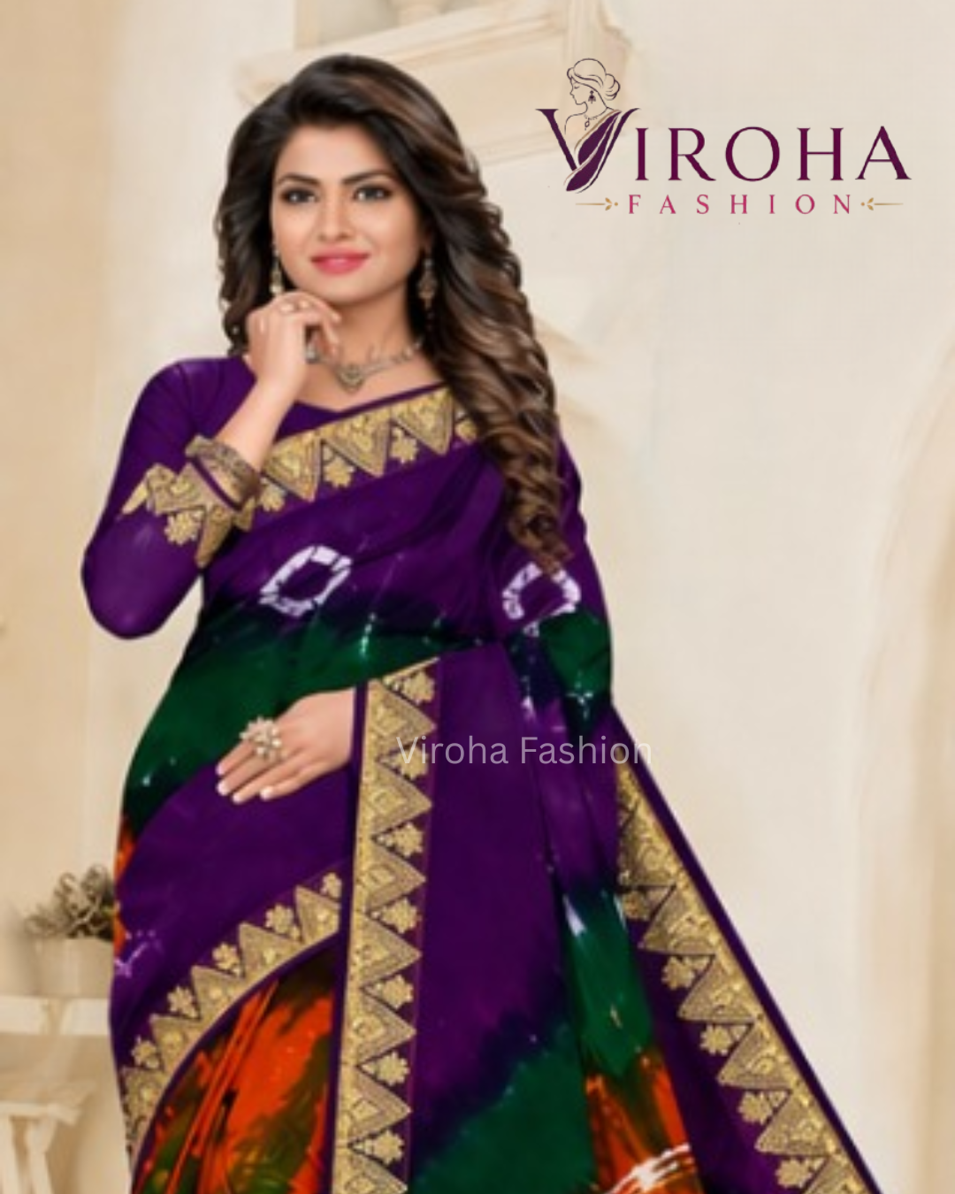 Rangoli Mull Mull Saree(Multicolor)