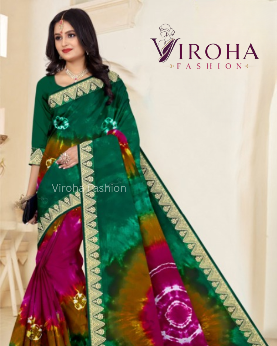 Rangoli Mull Mull Saree(Multicolor)