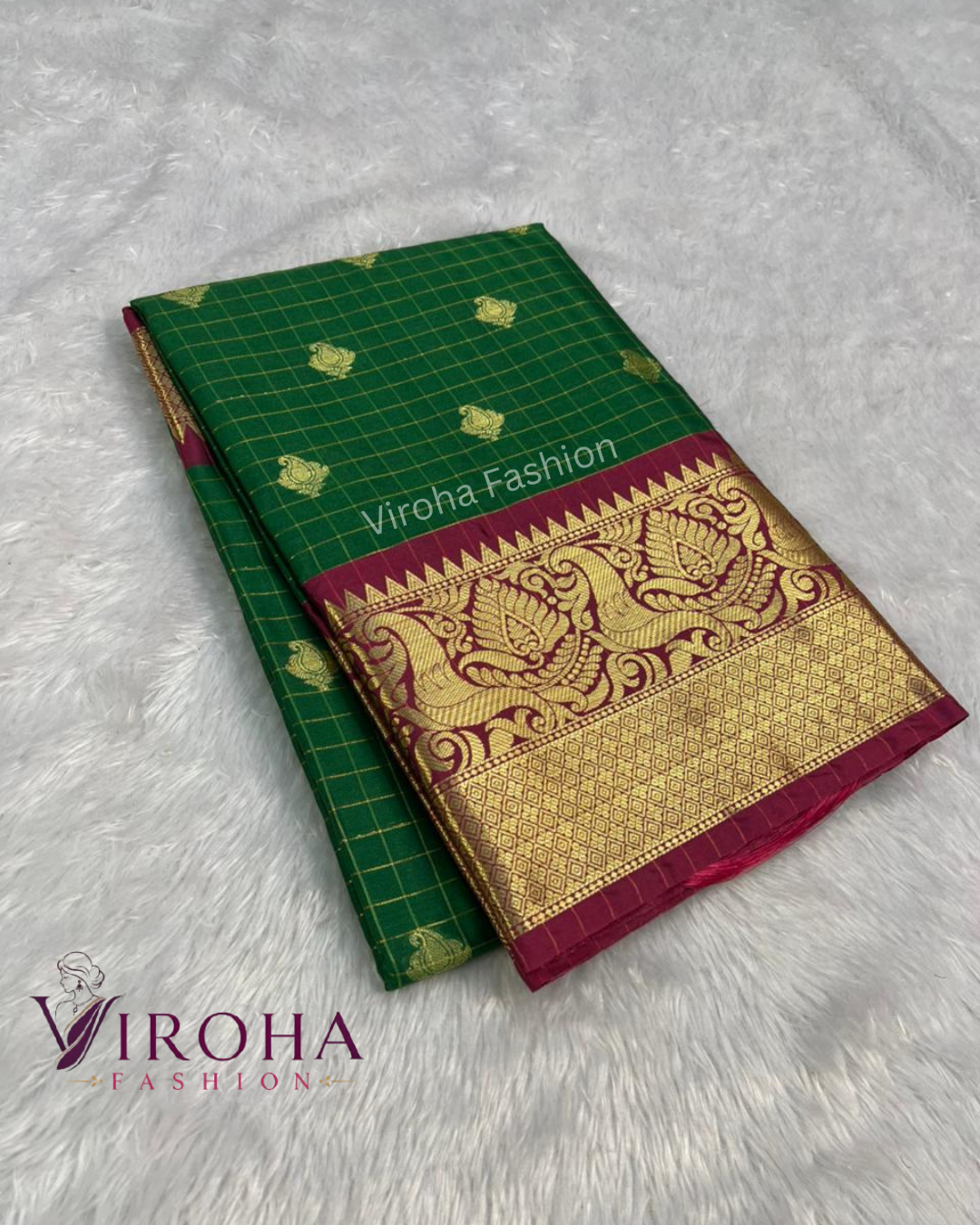 Soft Silk Saree(Green)